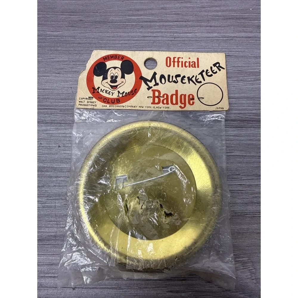Vintage 1970s Mickey Mouse Club Member Button Pin Walt‎ Disney 3.5